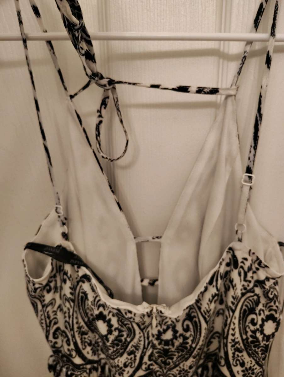 papaya black and white maxi dress