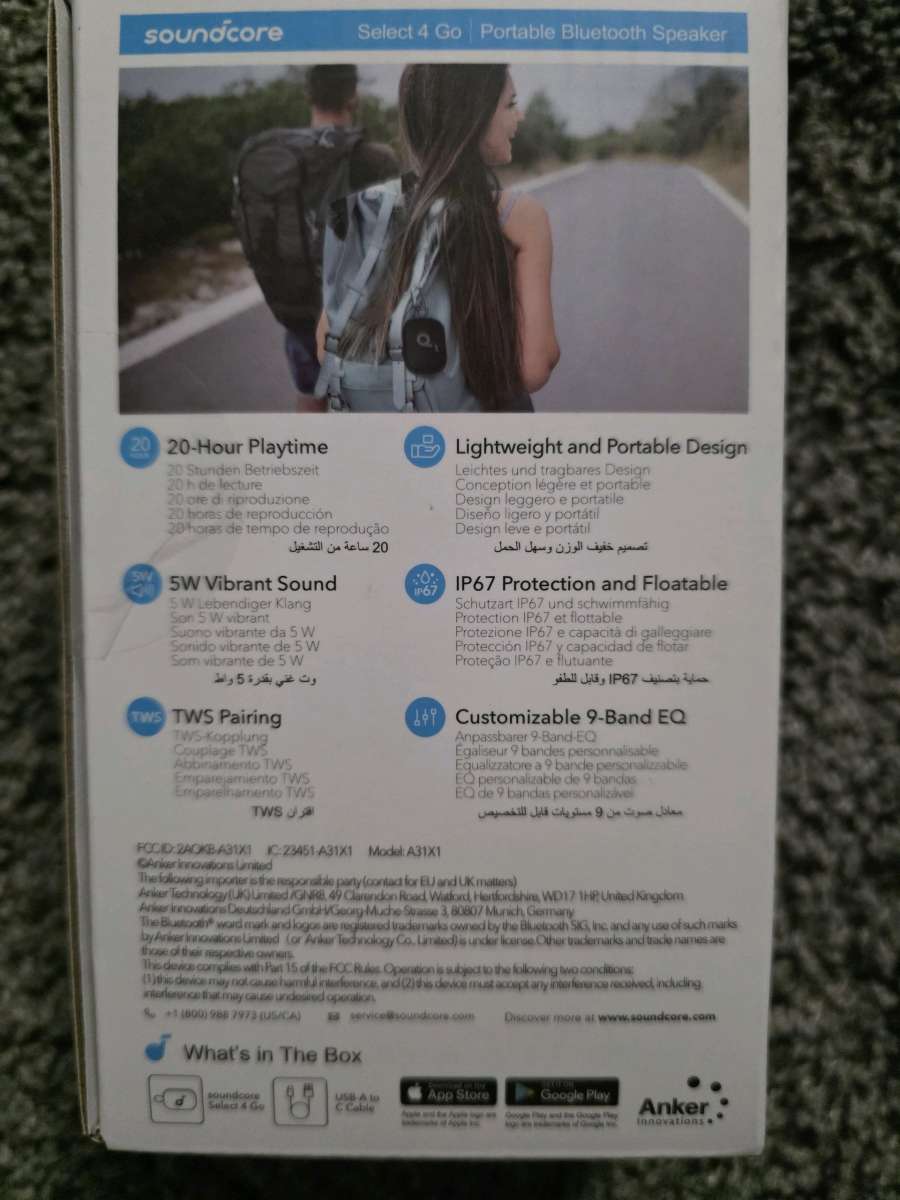 Soundcore Select 4 Go Bluetooth Shower Speaker by Anker IP67