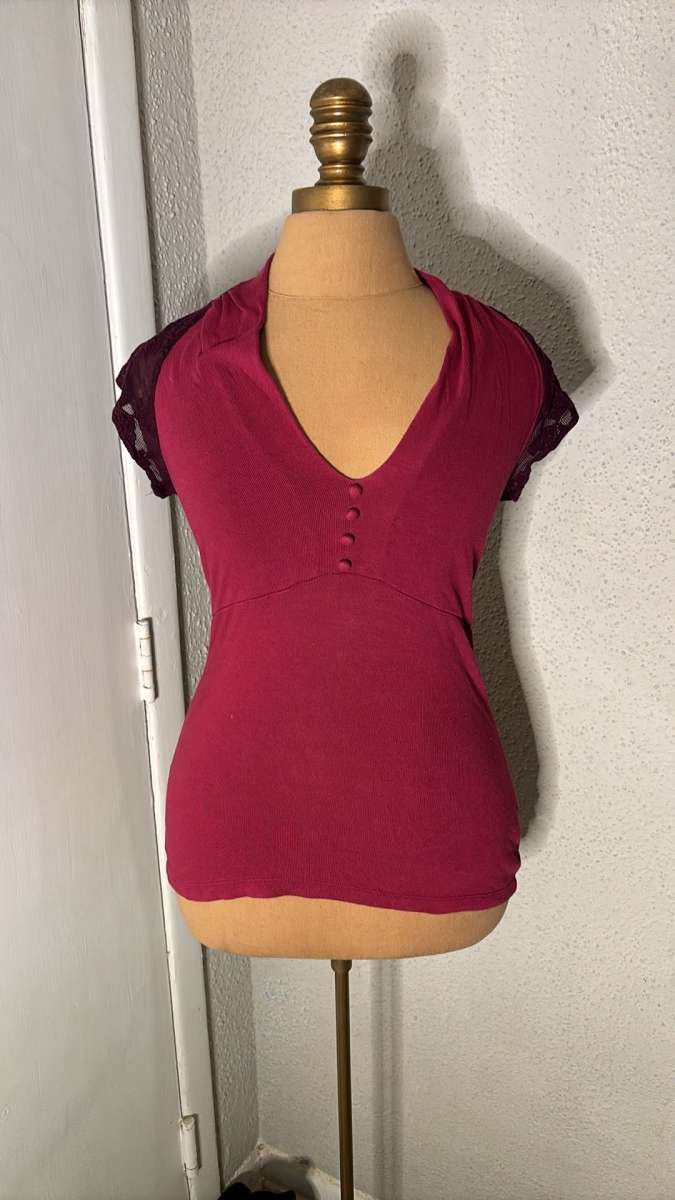 Ella Moss Lace Back Tee Size XS