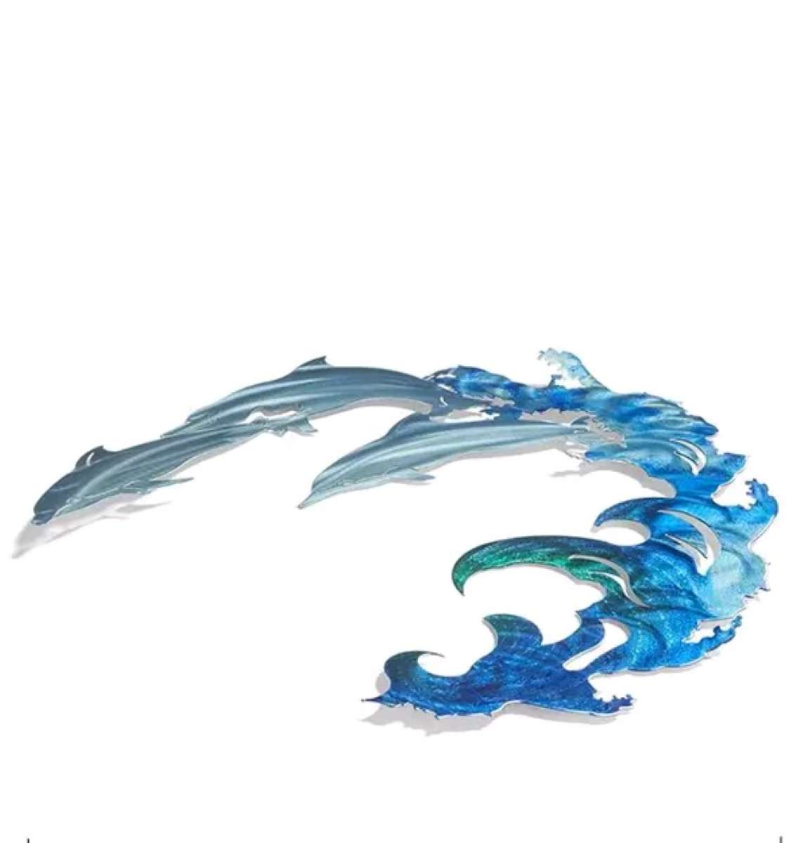 Metal Dolphins and Wave Wall Hanging