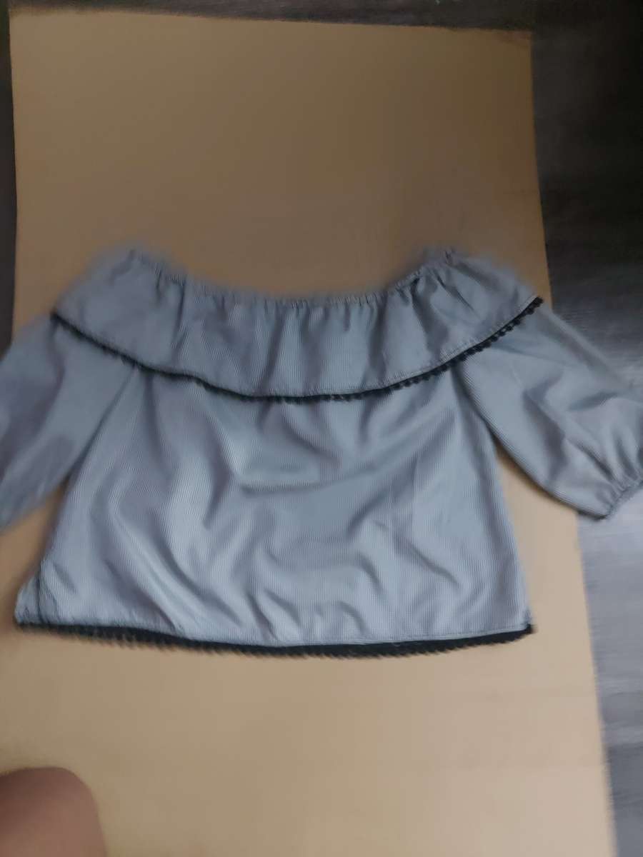 Bleuh Ciel Embroidered Gingham Boho Top BlackWhiteRed Size S