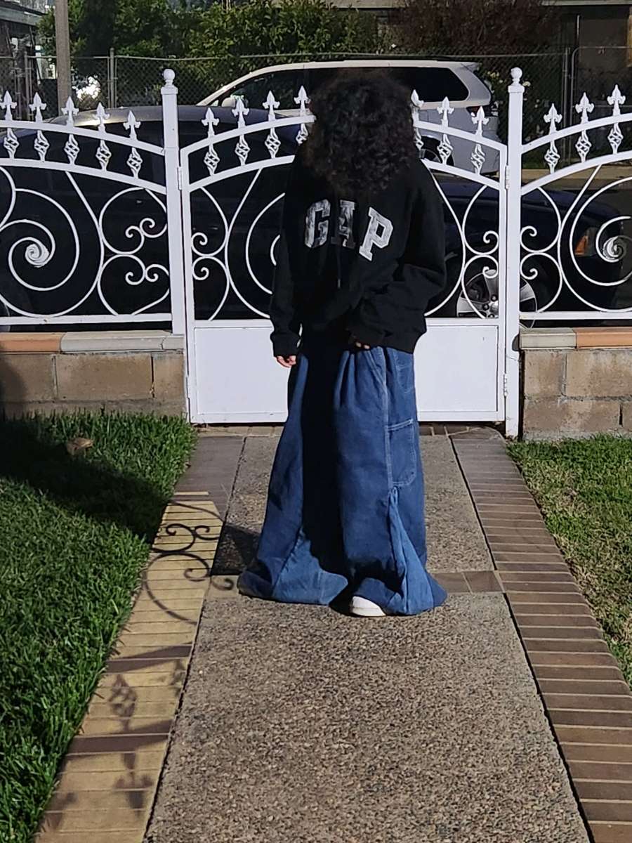 Hand Stitch blue Baggy jeans