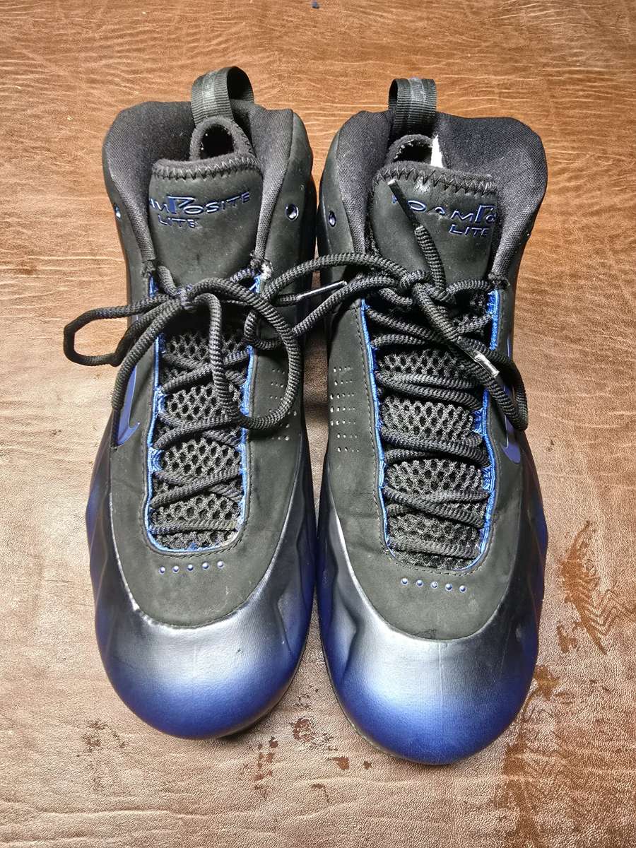 Nike Mens Zoom Foamposite Lite size 9 BlackDk Neon Royal