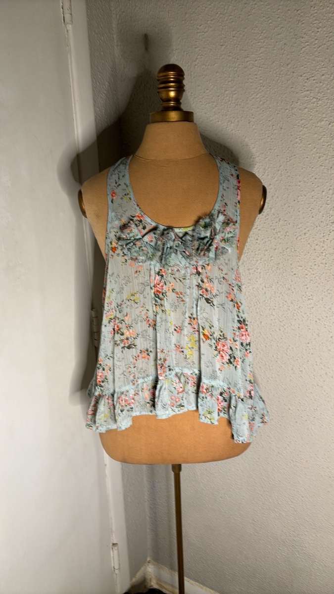 Living Doll Los Angeles Sleeveless Floral Tank Size S  Cotta
