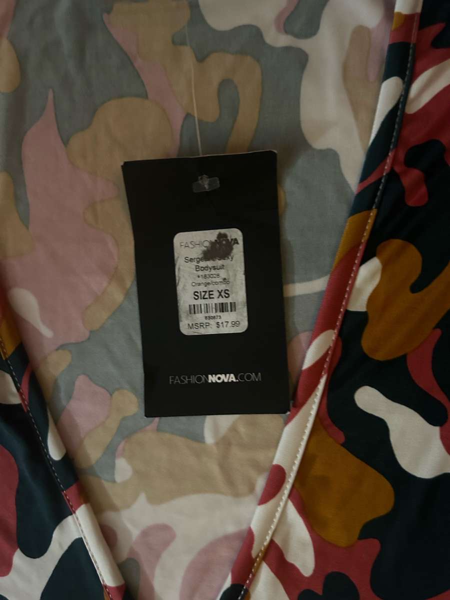 Fashion Nova Sargeant Sexy Camouflage Bodysuit Size XS