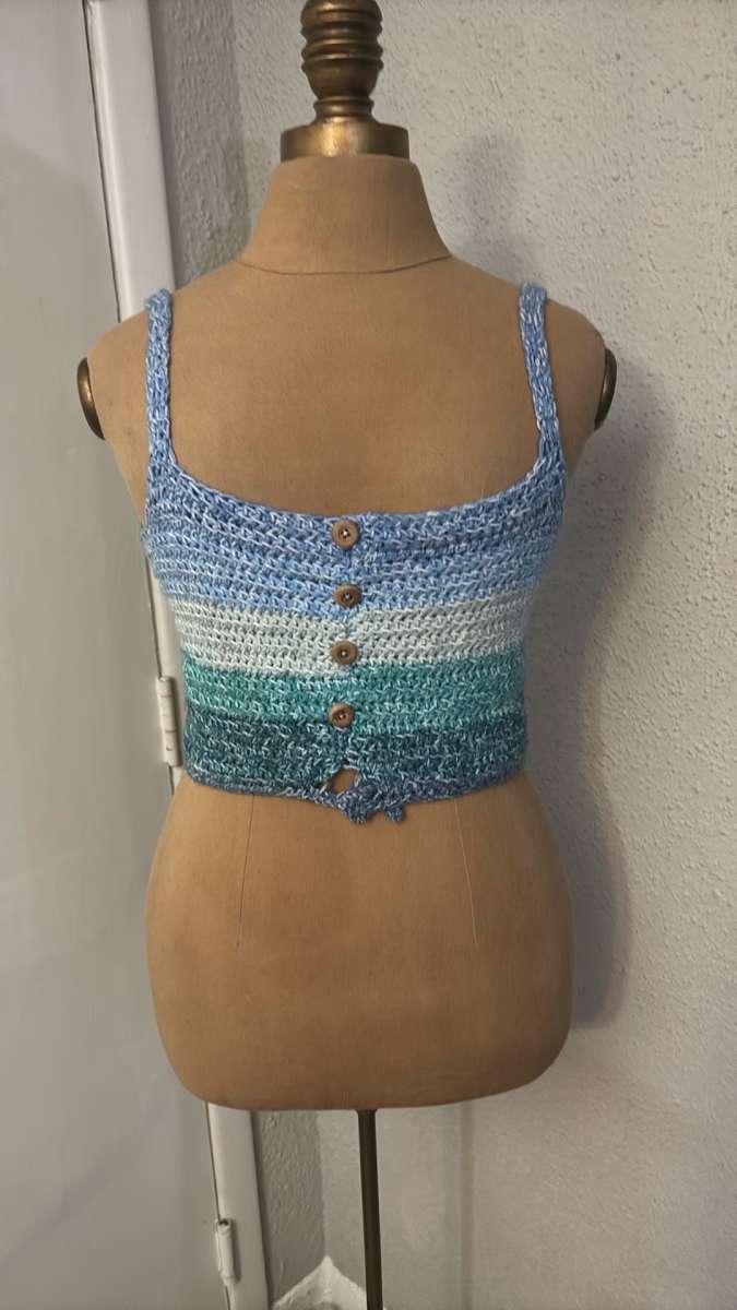 Blue gradient knit crop top No Size