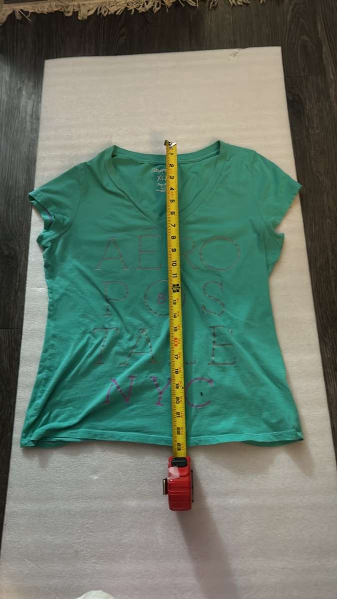 Aeropostale Spellout Green Logo Tee Size XL Short Sleeve