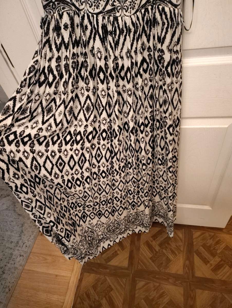 papaya black and white maxi dress