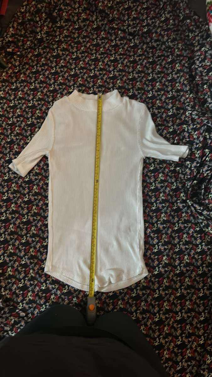 Free People We The Free Womens White Ribbed Turtleneck Size