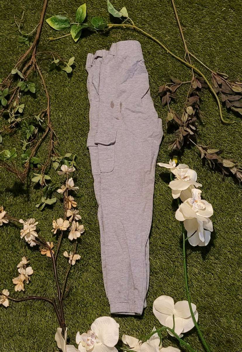 Girls Grey Cargo Joggers