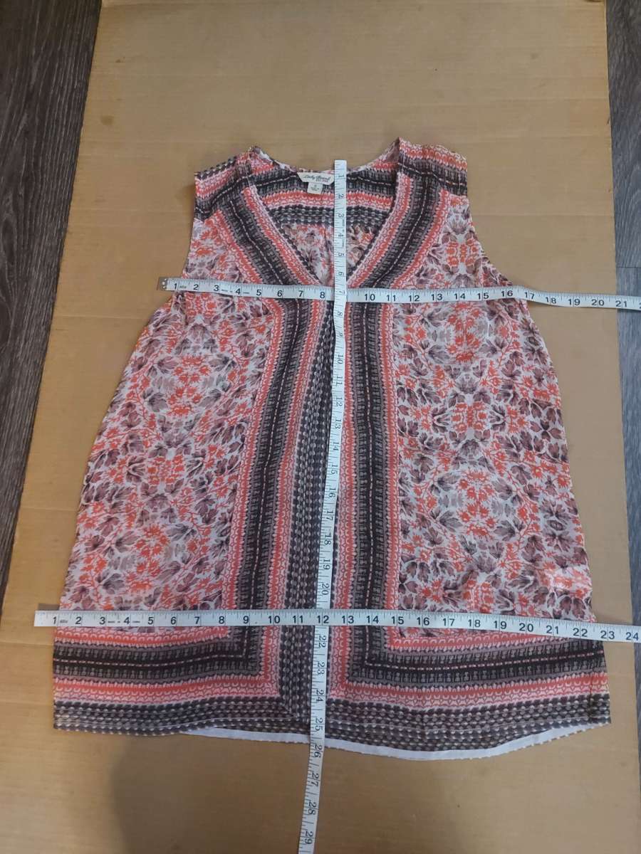 Lucky Brand Womens Printed Border Tank Size S