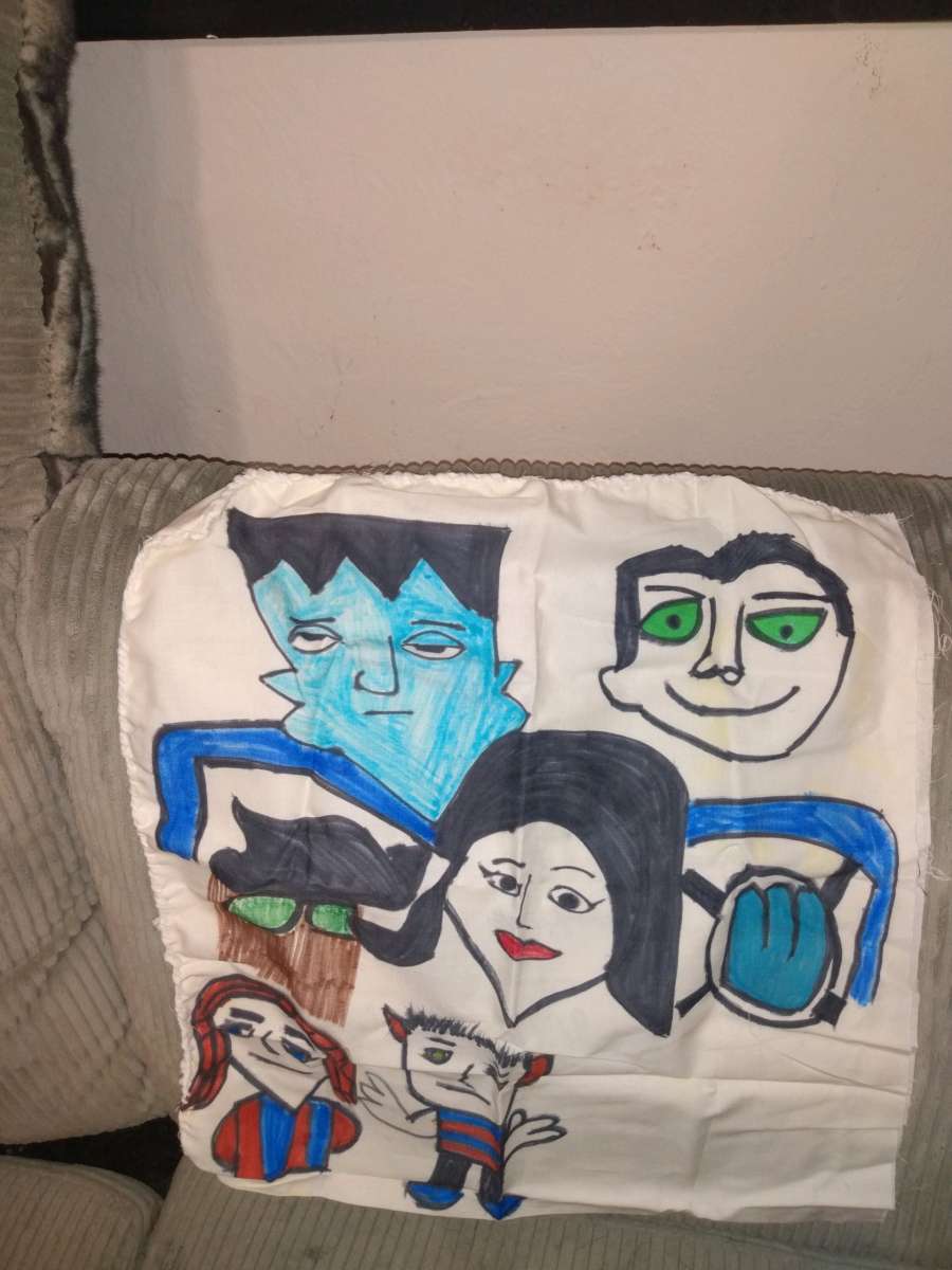 Homemade pillows with cartoons
