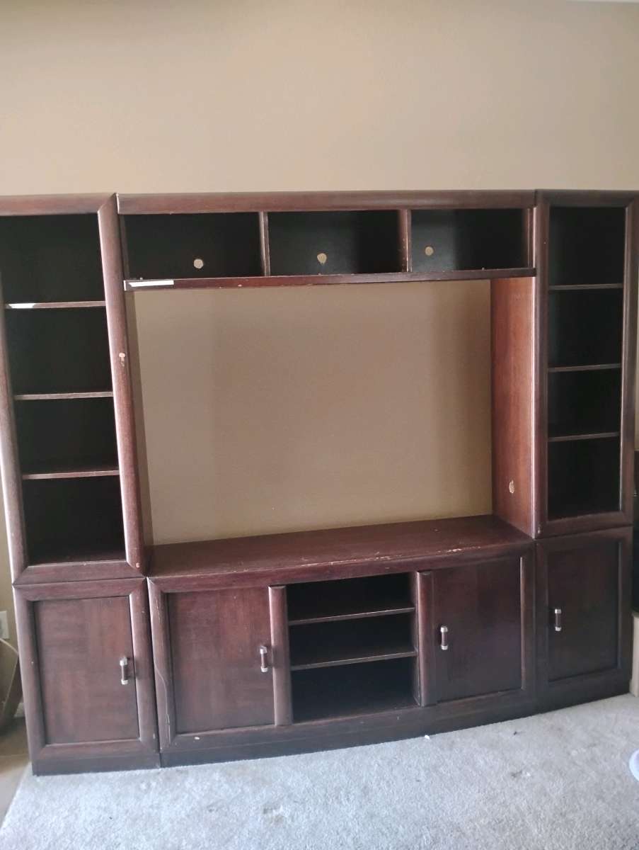 dark brown beautiful entertainment center
