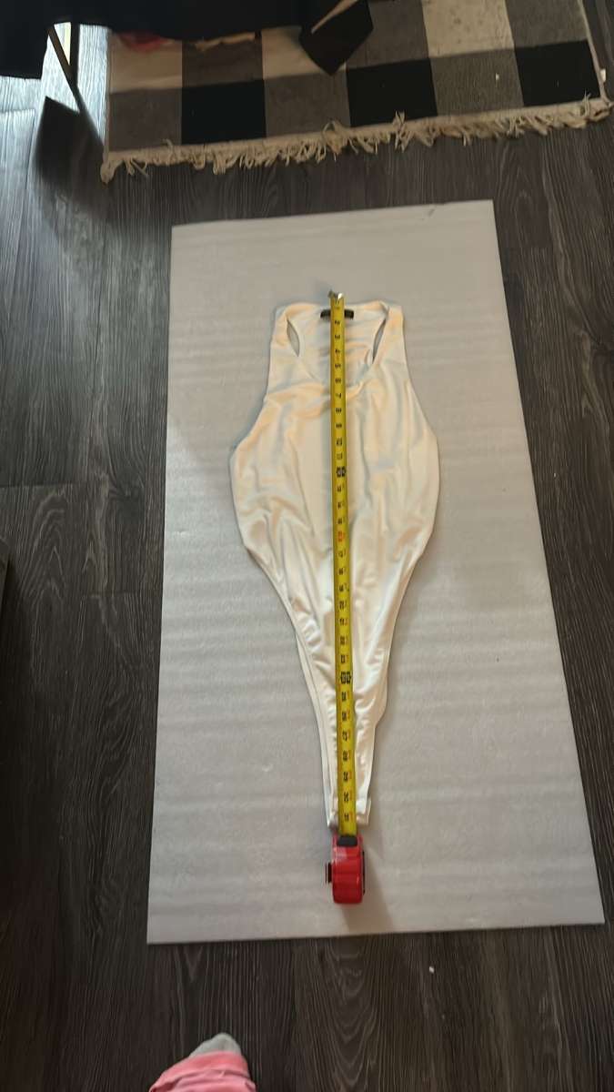 SHEIN Curve White Cutout Back Bodysuit  Size 1XL Spring Summ