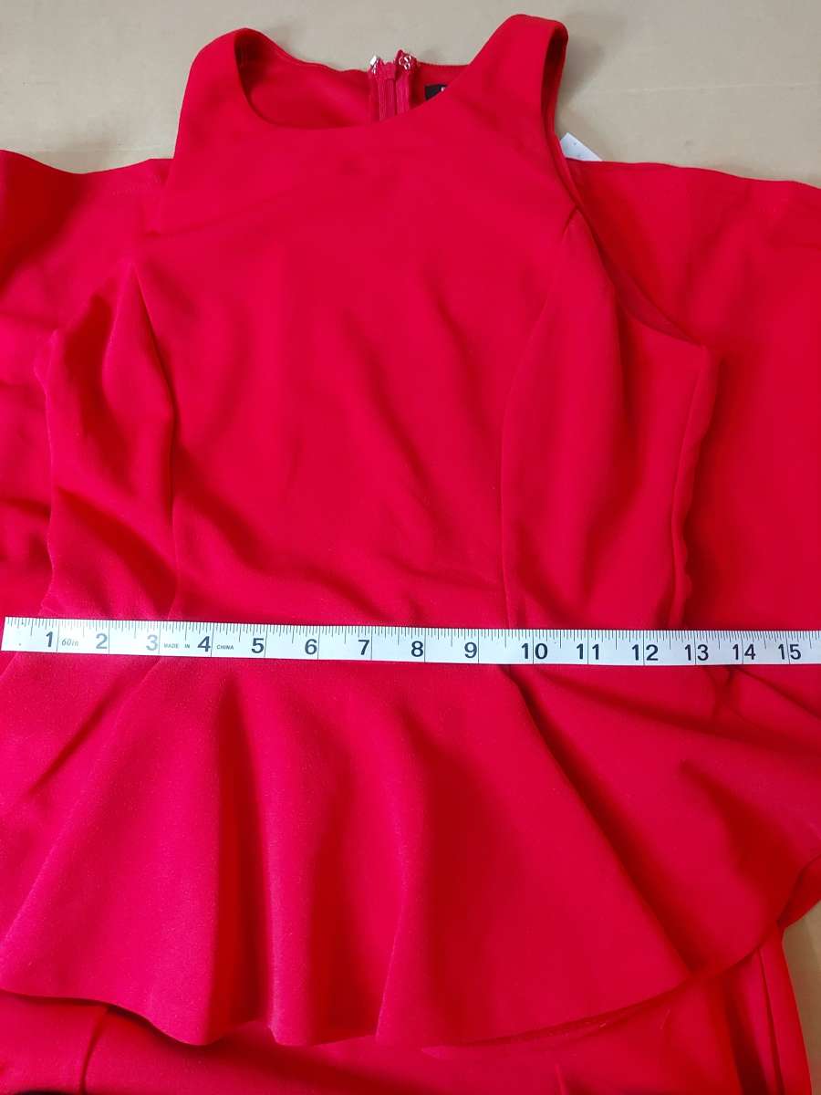 NWT Fashion Nova Red Shiloh Peplum Party Dress Size Small Pr