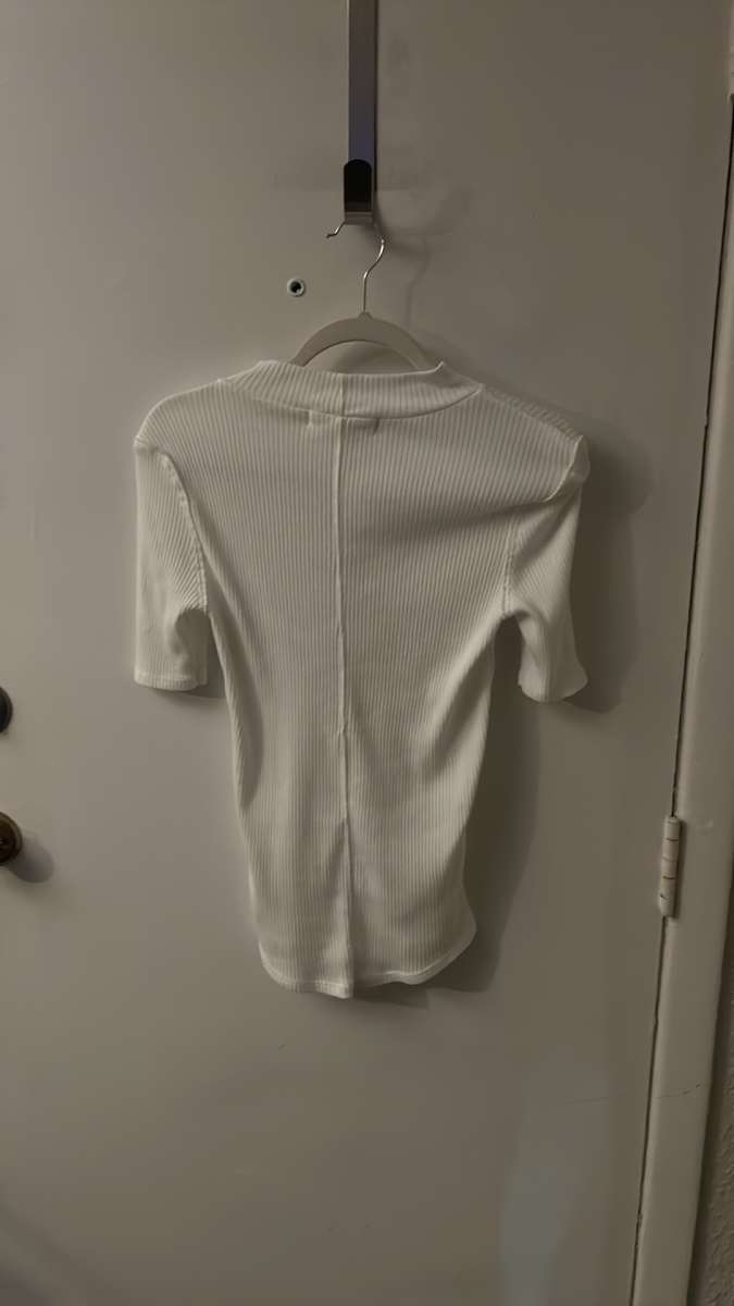 Free People We The Free Womens White Ribbed Turtleneck Size