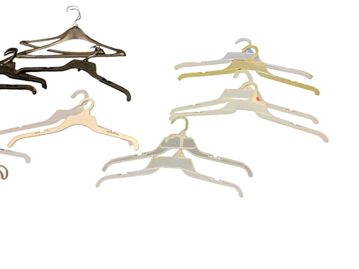 Assorted Plastic Retail Hangers Wire Hook Double Notched Shi