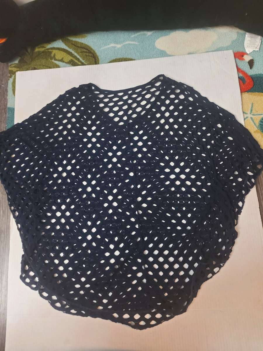 Cherish Blue Swim Poncho with Armholes OS