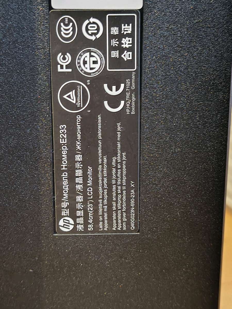 HP EliteDisplay E233 23Inch Screen LEDLit Monitor Silver