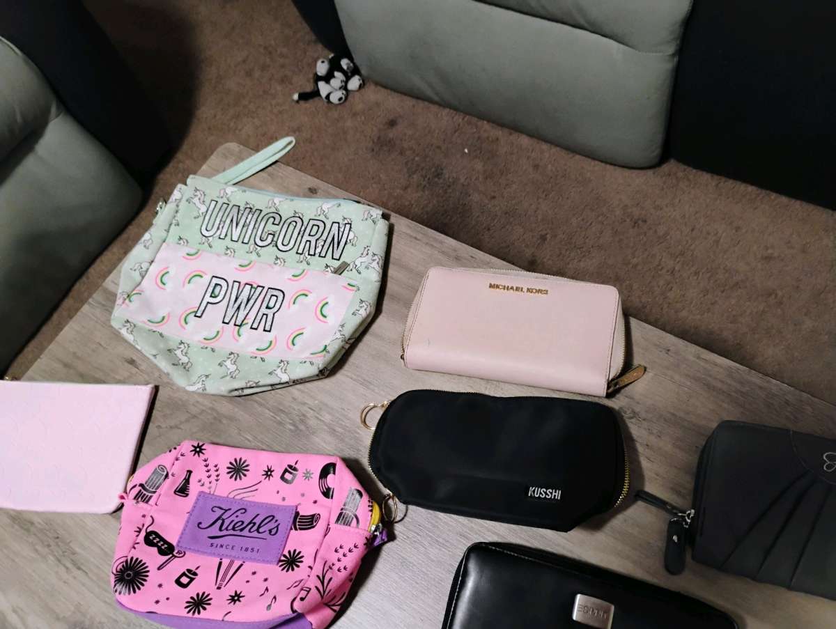 makeup bag and wallets