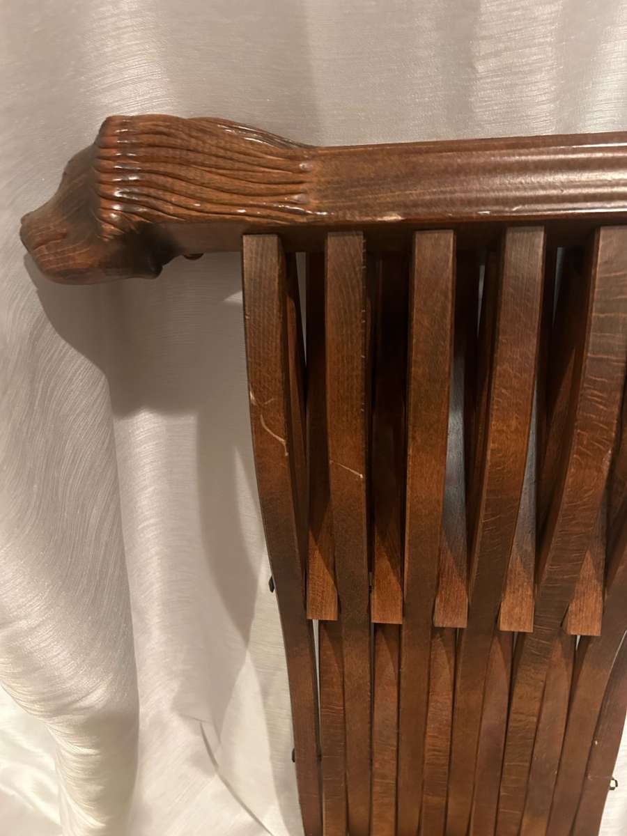 Pair Of Savonarola Lion Head Folding Thrones