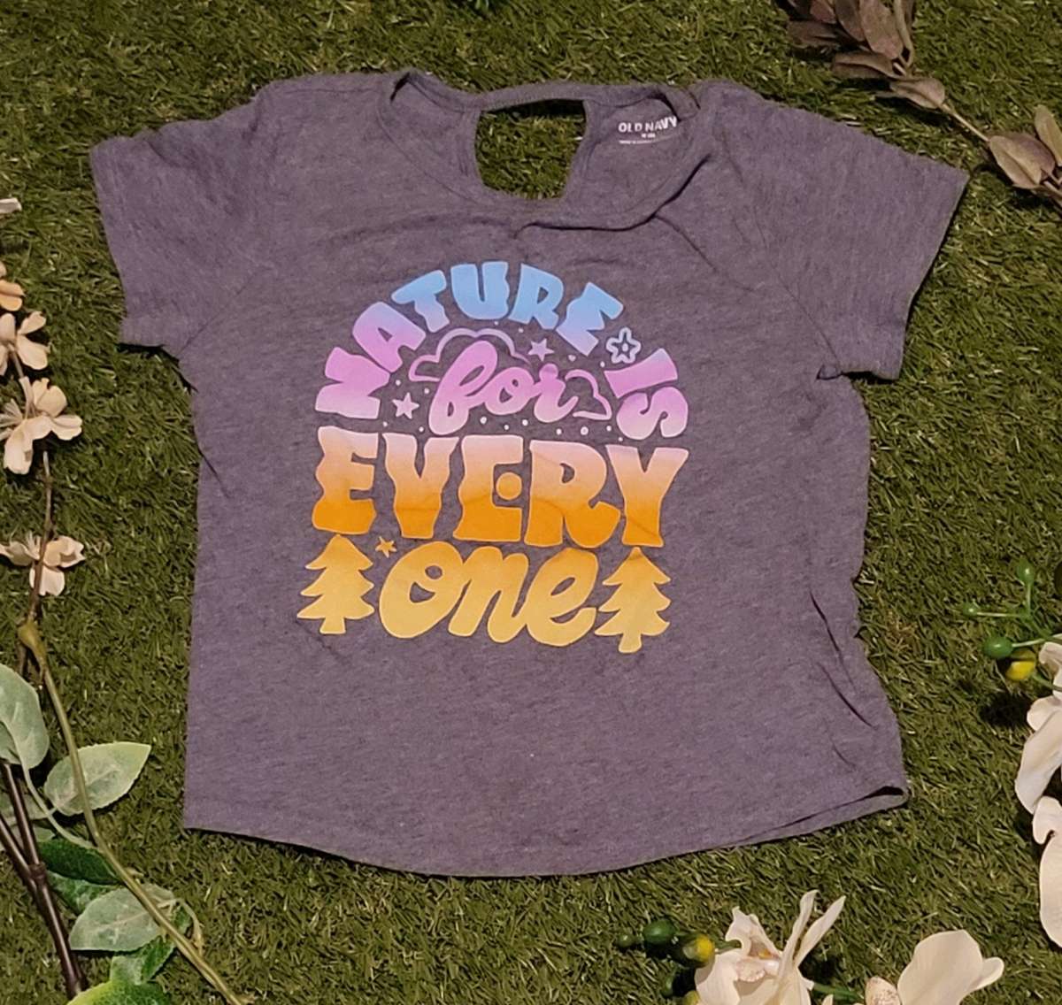 Girls Gray Nature Is for Everyone Tee
