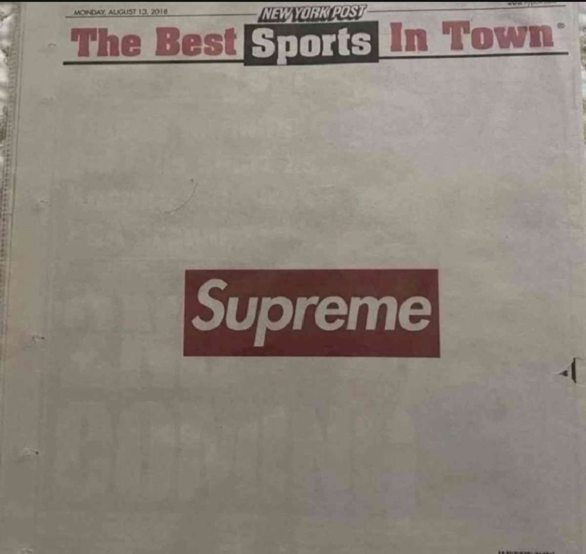 Limited Edition New York post supreme newspaper