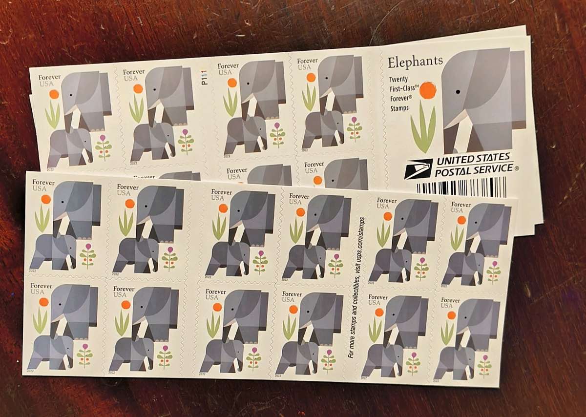 Cute Elephants USPS Forever Stamps 5 Booklets of 20