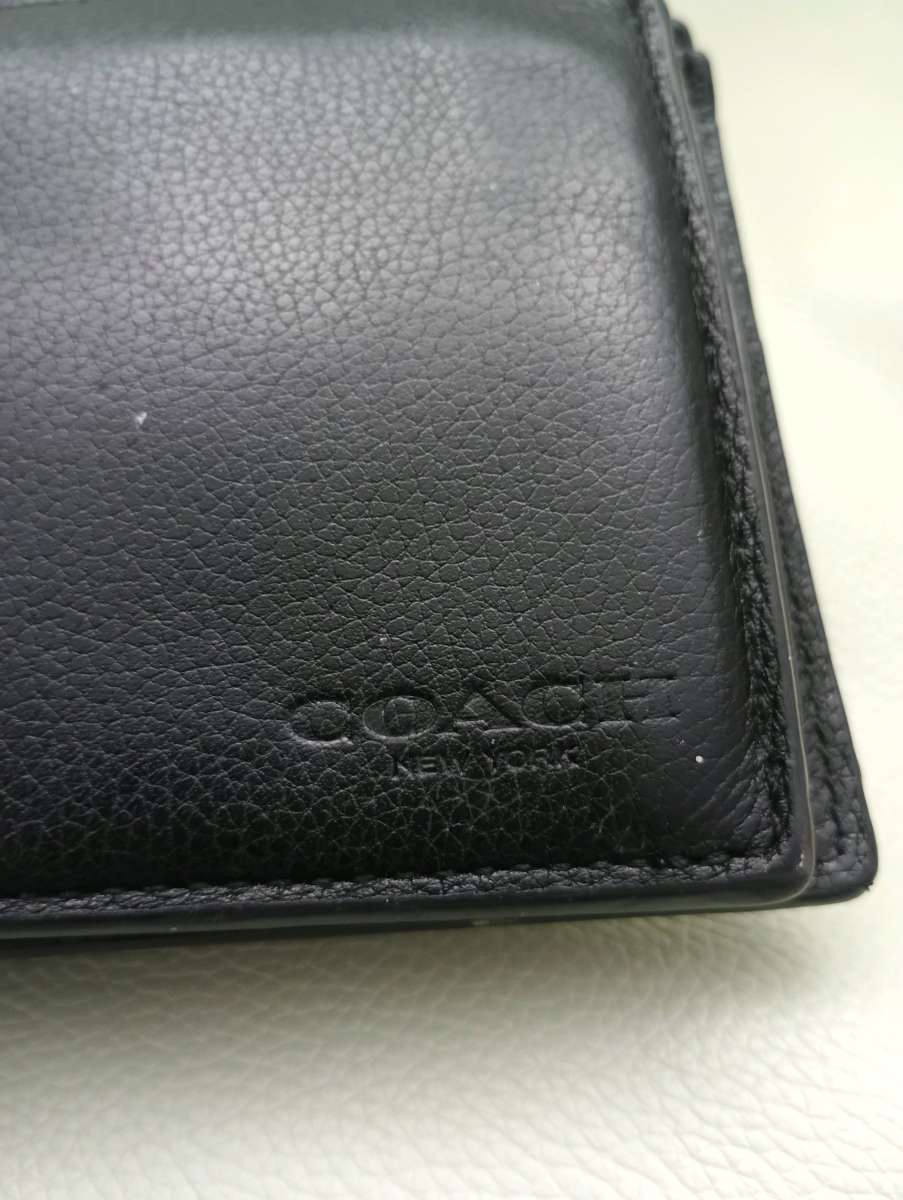 Coach Mens 3 In 1 Compact ID Wallet in Refine Pebble Leather