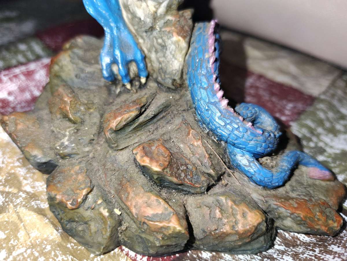 Vintage 1998 Summit Collection winged blue dragon figurine