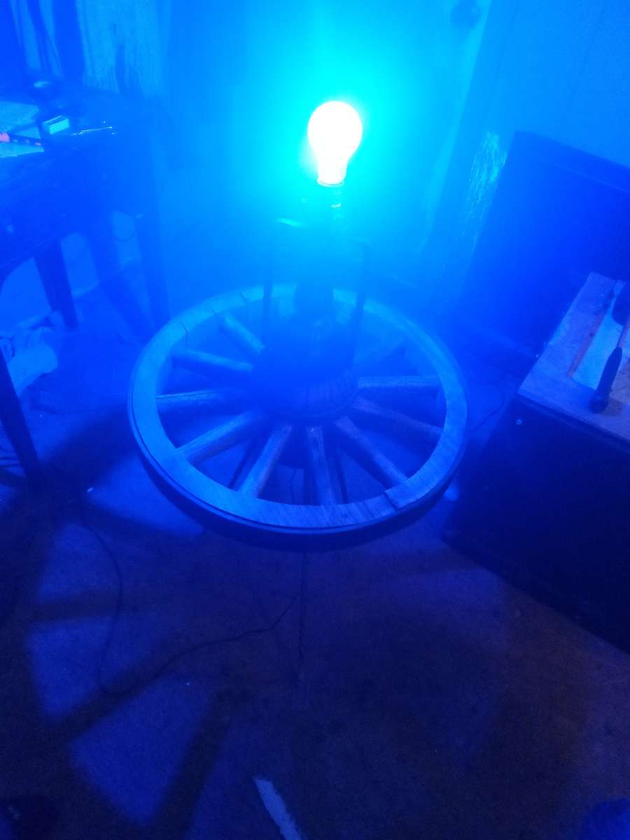 Antique Wagon Wheel Lamp