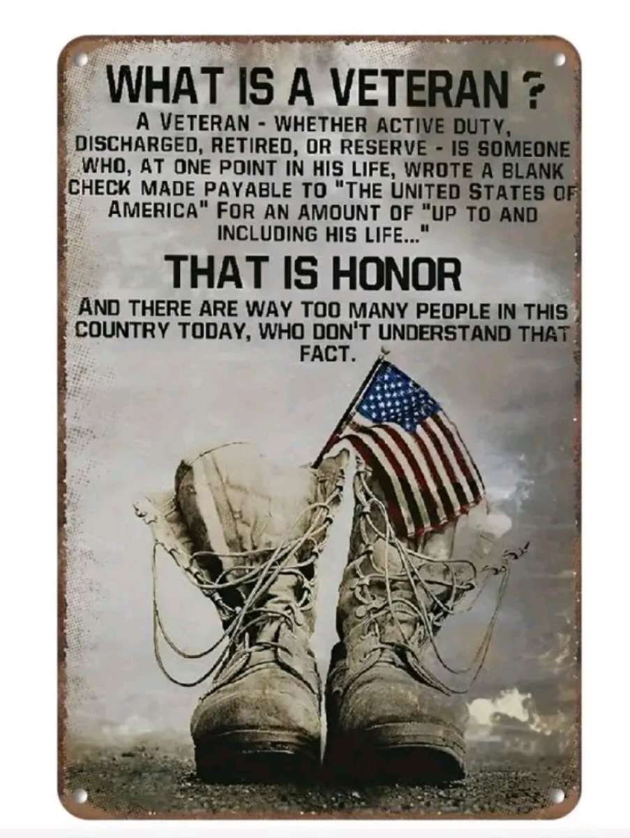 Veteran Metal Sign