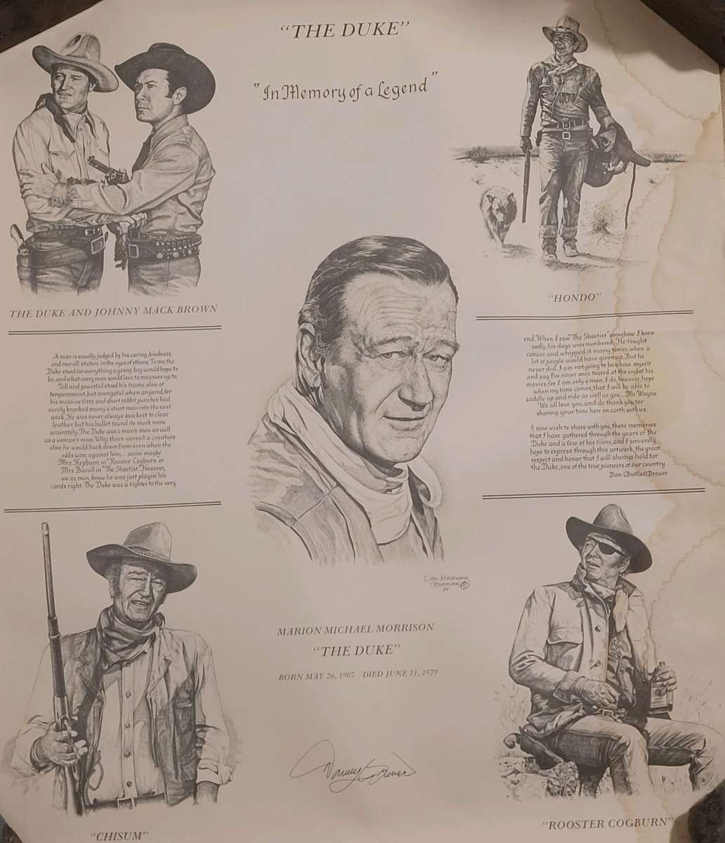 JOHN WAYNE FOUR FACES WEST LITHOGRAPH PRINT BY GIL ORTEGA 19