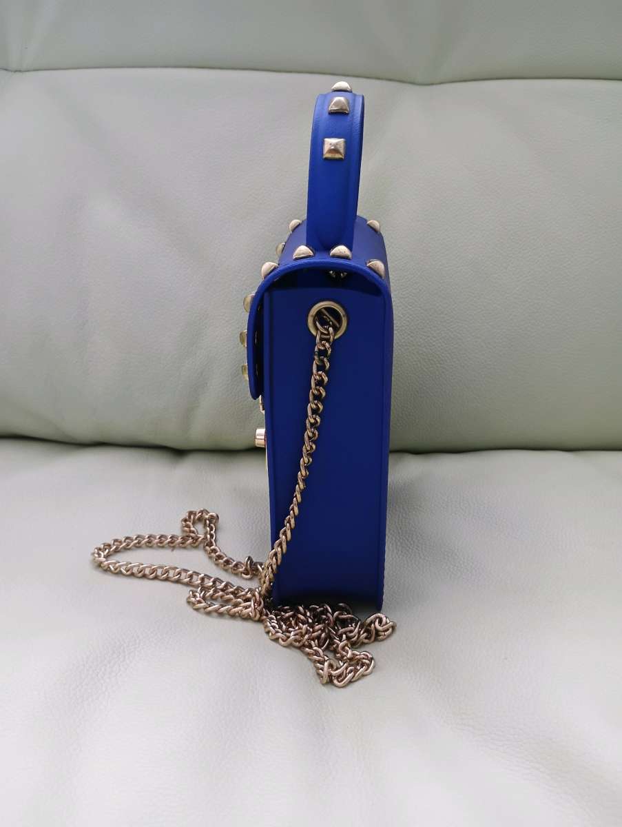 Le Mie Blue Womens Jelly Gold Stud Tone Gold Tone Chain Stra