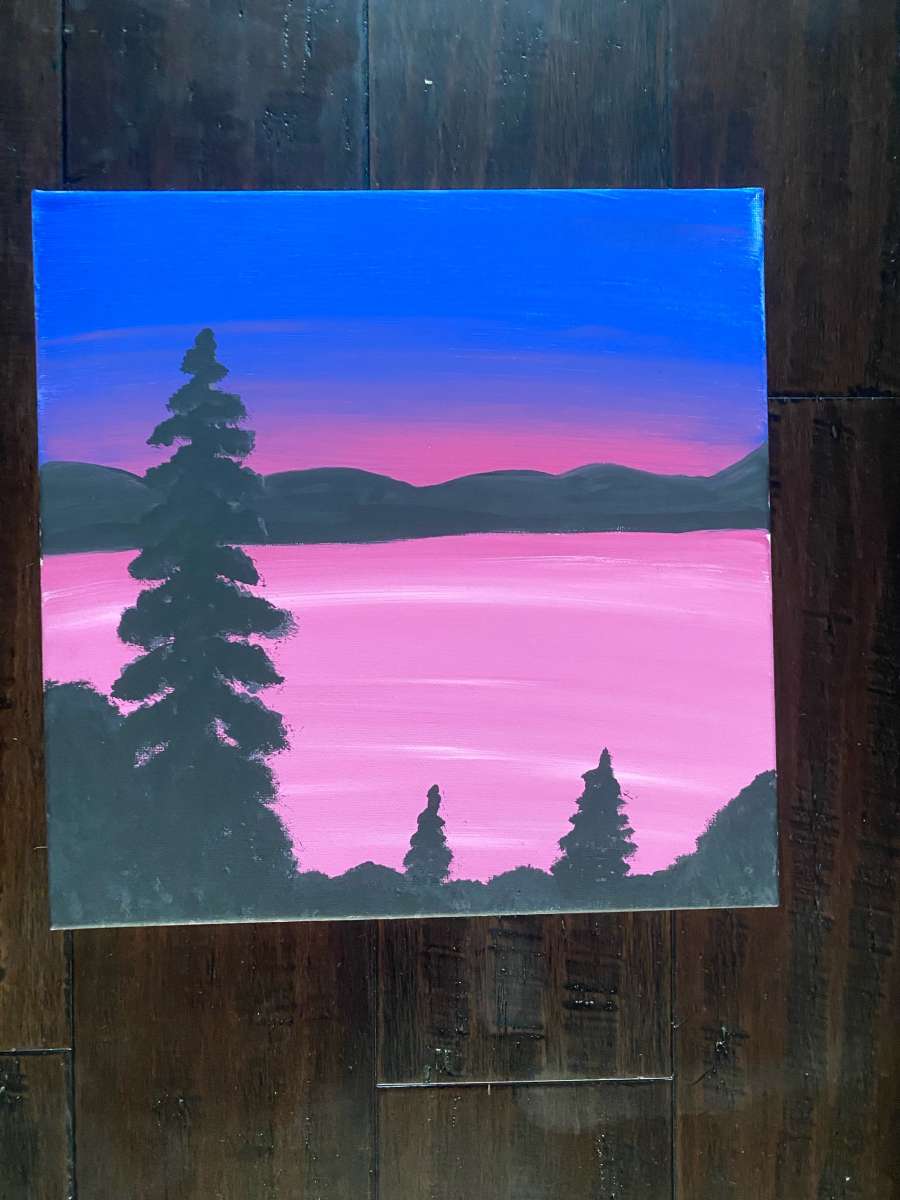 beautiful lake painting