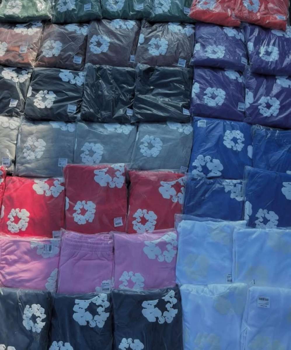 denim tear sweater and shorts and sweatpants