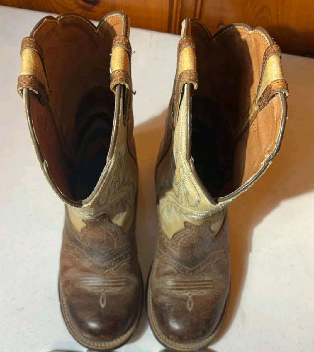 Ariat Fatbaby Cowgirl Boots Womens 85B Leather Tan Brown Wes