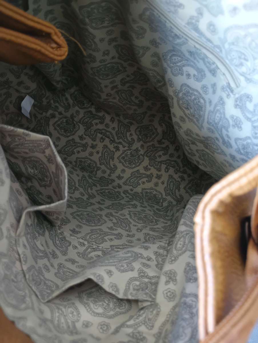 Cognac vintage vegan leather backpack