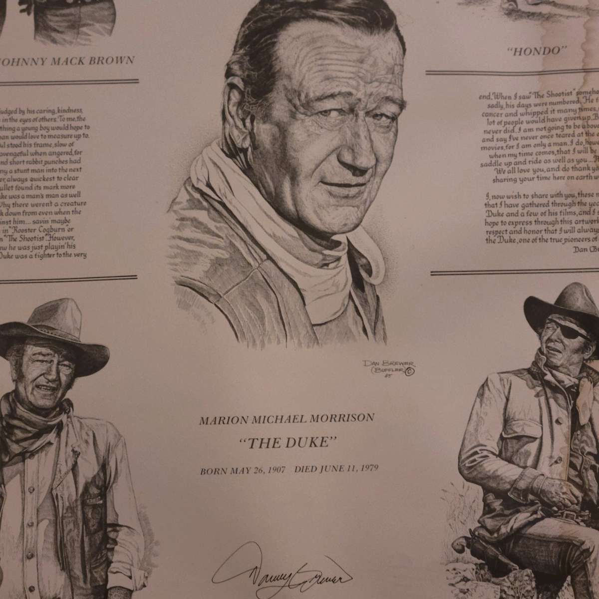 JOHN WAYNE FOUR FACES WEST LITHOGRAPH PRINT BY GIL ORTEGA 19