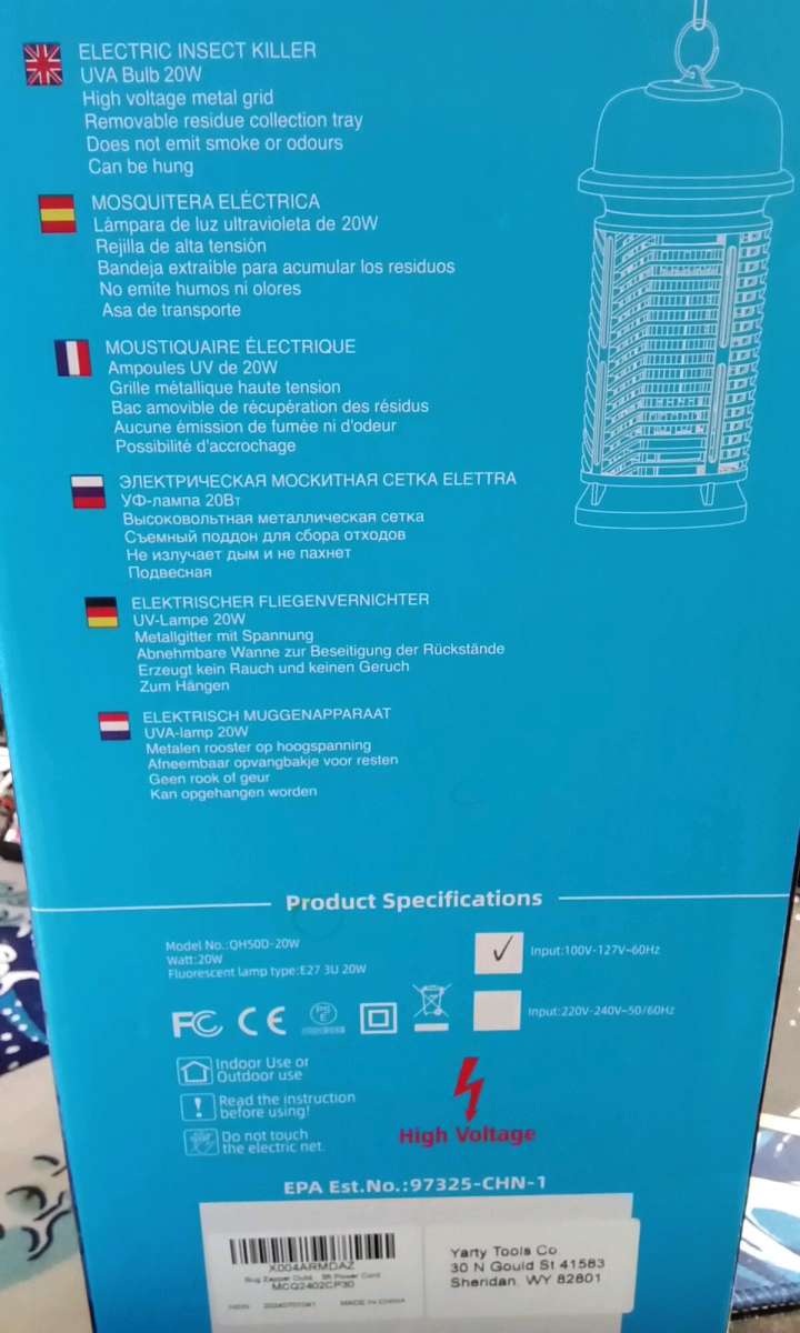 Electronic Mosquito Zapper Fly Zapper Portable Pest Control