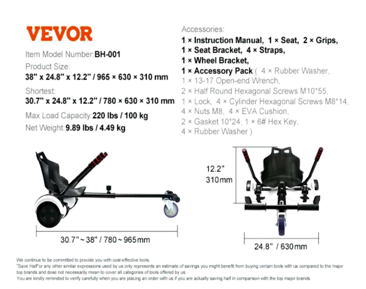 2 VEVOR Hoverboard Seat Attachment in box