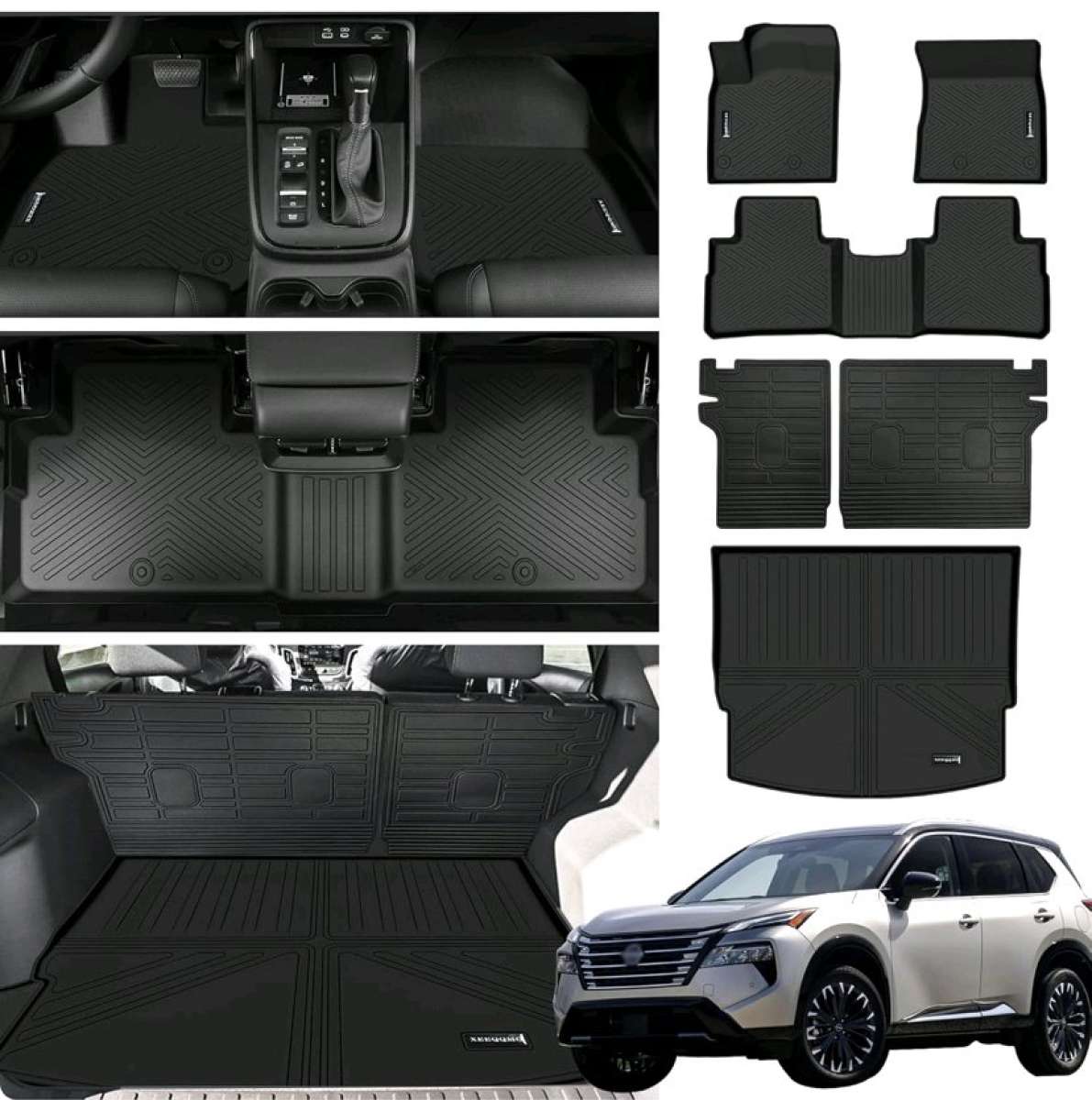 DIKSOAKR Car Floor Mats  Cargo Liner  Backrest Mat for Nissa