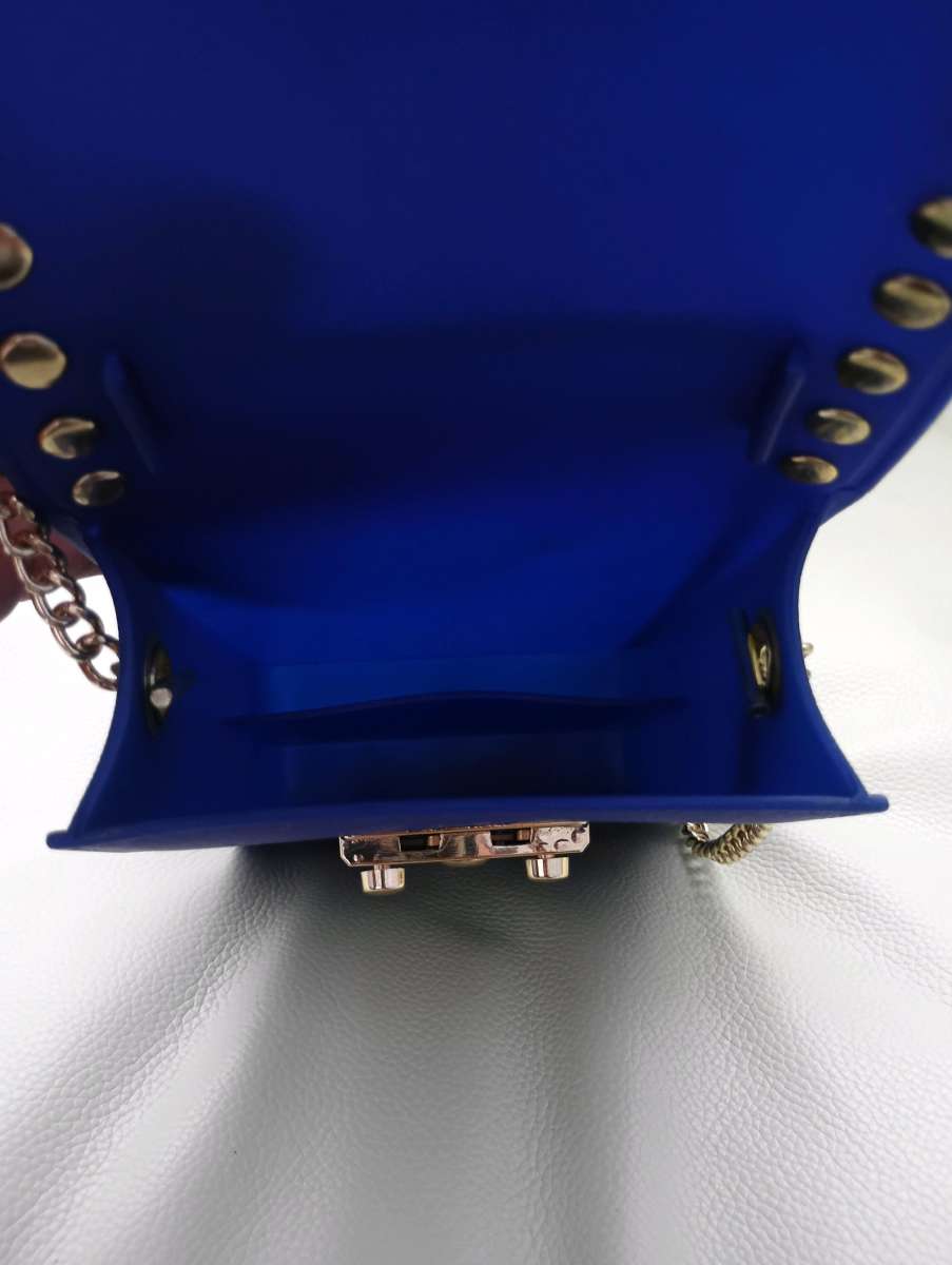 Le Mie Blue Womens Jelly Gold Stud Tone Gold Tone Chain Stra