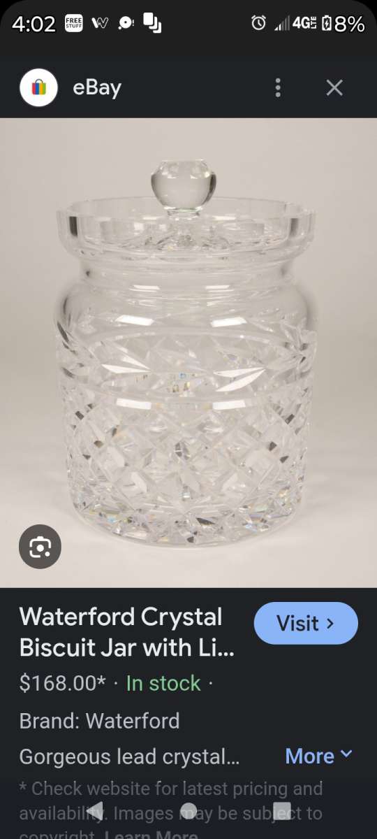 Waterford crystal jar
