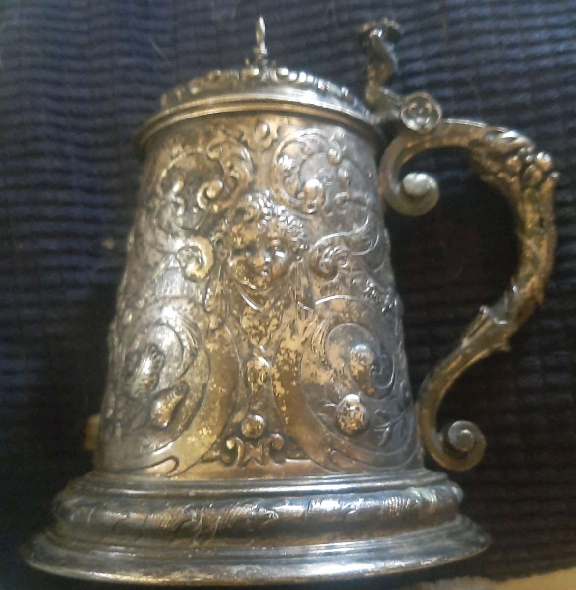 Antique Silver German Beer Stein