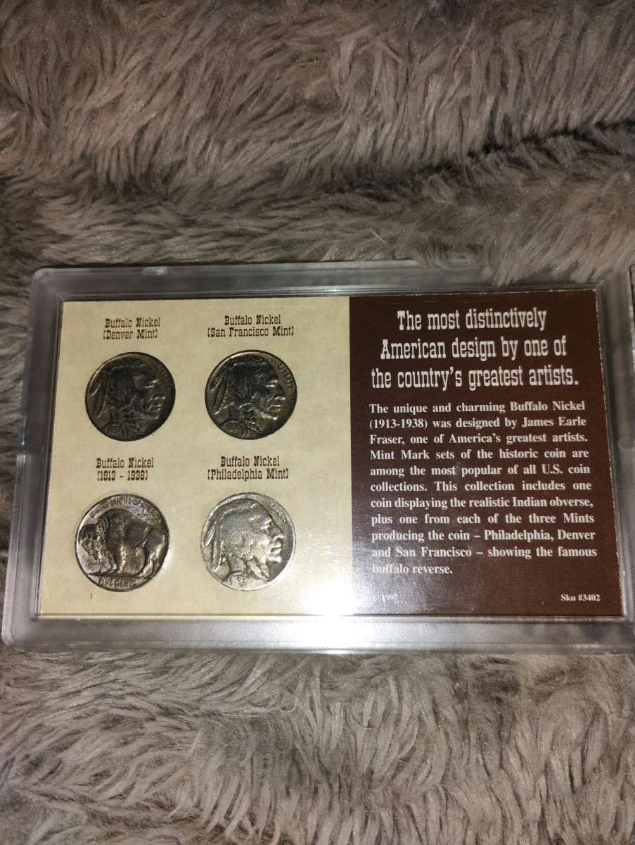 4 Buffalo Nickels Mint Mark Collection
