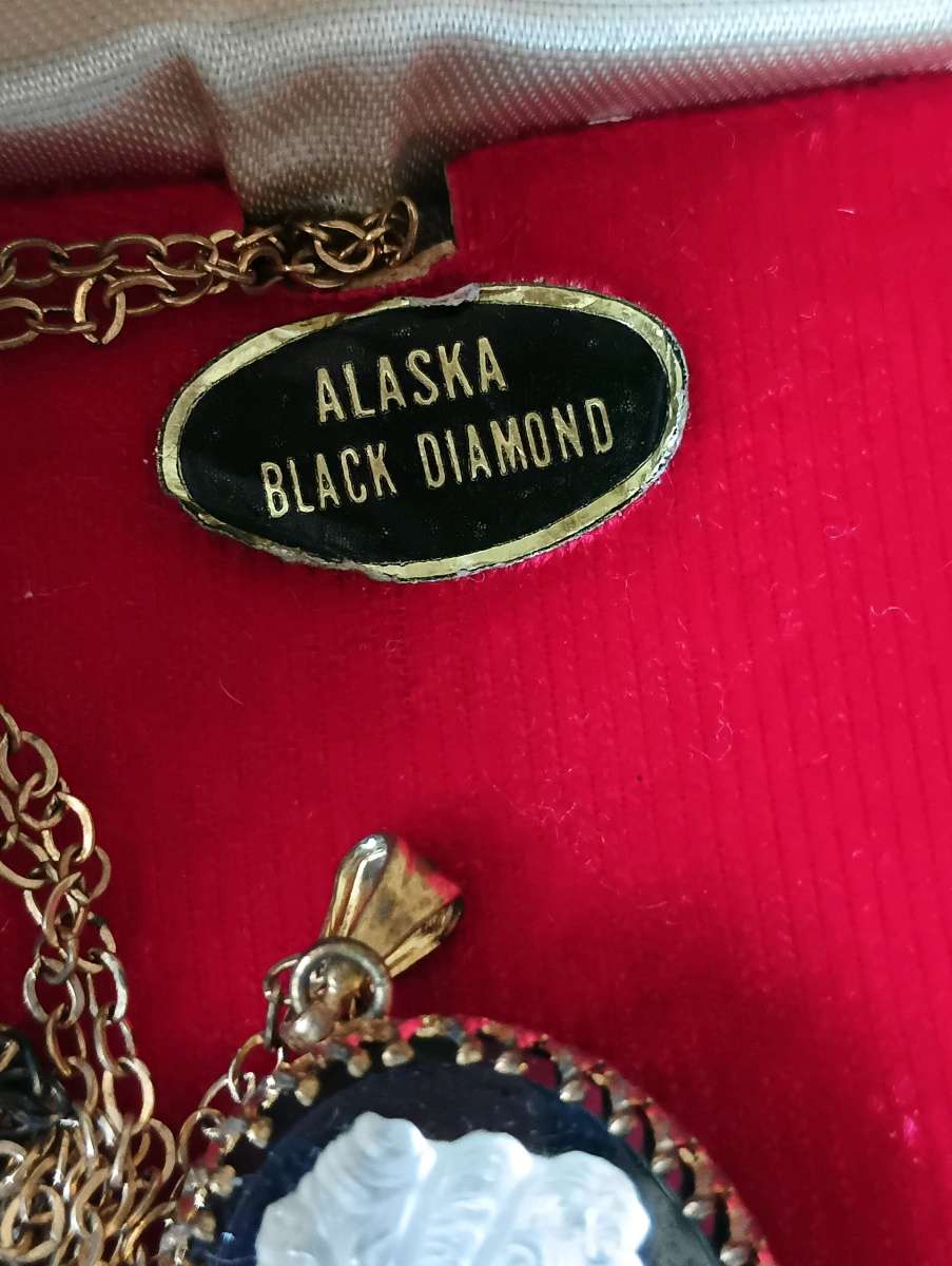 Alaska black diamond necklace and earrings