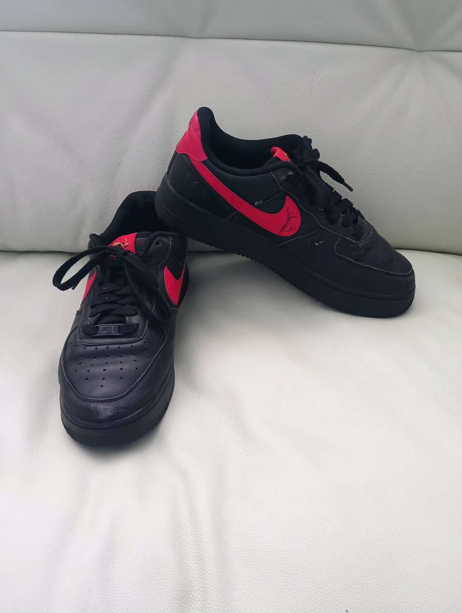 Nike Air Force 1 07 LE Russian Floral Black Red shoes