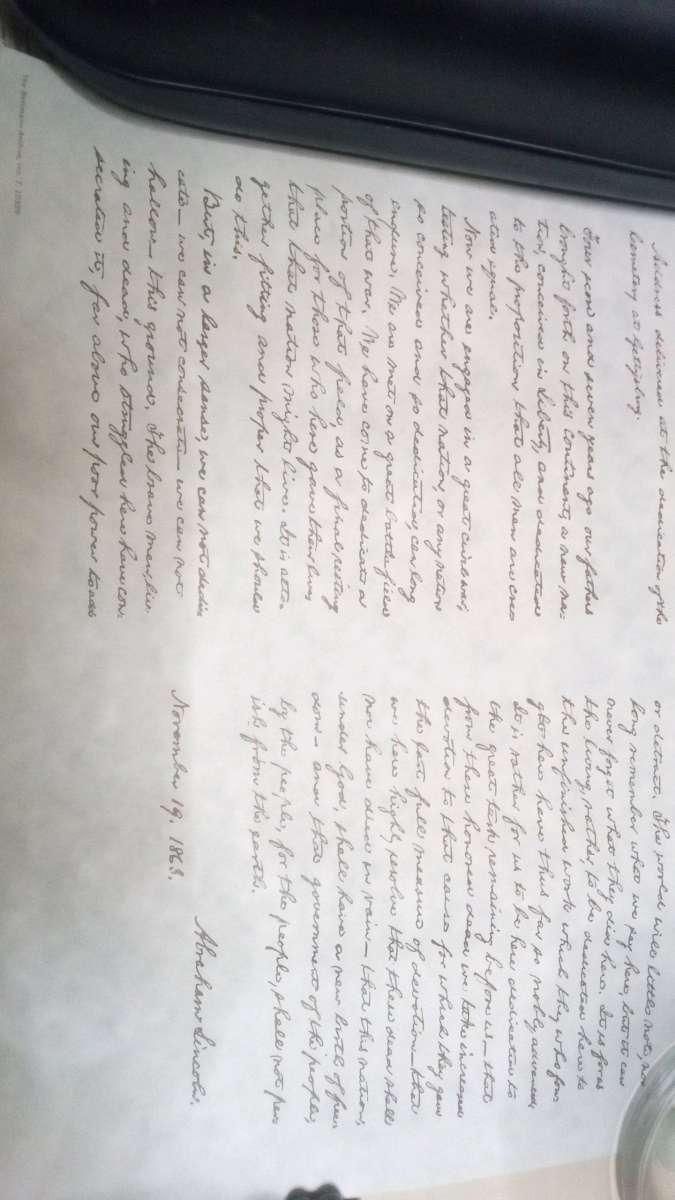 bill of rights and Gettysburg cemetery dedication