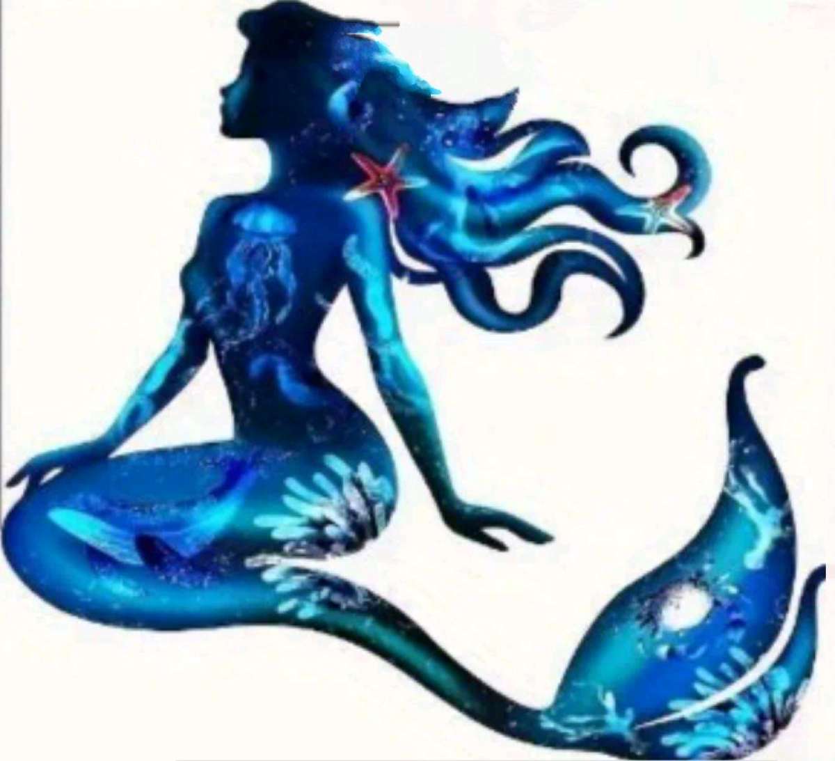 Blue Metal Mermaid Wall Decor